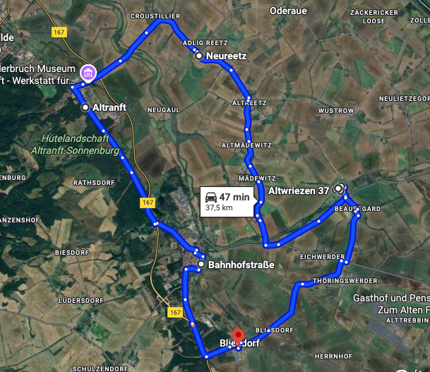 Route Wriezen / Bliesdorf